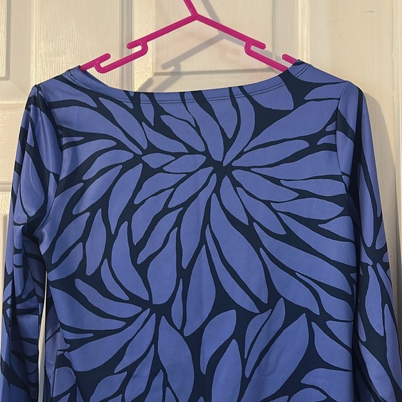 New Vineyard Vines Blue & Black Polyester & Spandex Long Sleeve Pullover Top XXS - Picture 7 of 11